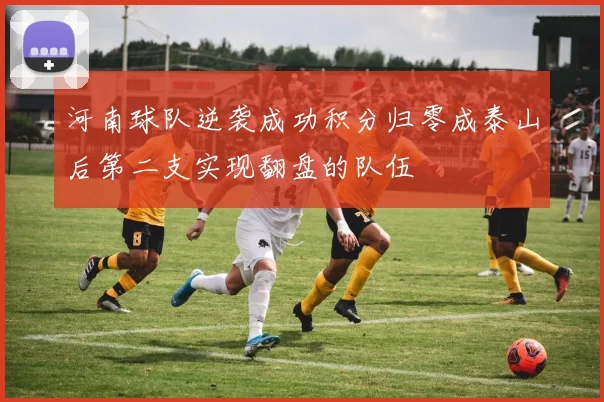 河南球队逆袭成功积分归零成泰山后第二支实现翻盘的队伍
